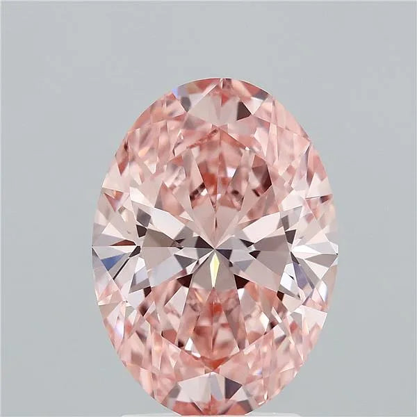 2.83ct Oval Lab Grown Diamond (Colour Fancy Vivid Pink, Clarity VVS2, IGI Certified)