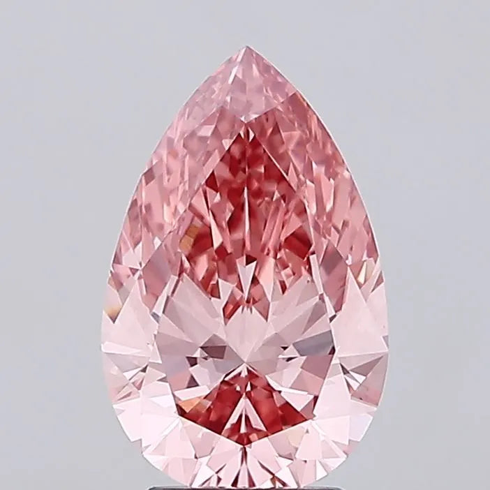 2.98ct Pear Lab Grown Diamond (Colour Fancy Vivid Pink, Clarity VVS2, IGI Certified)