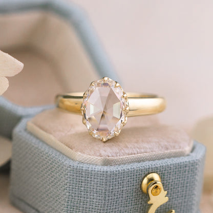 2.58ct Oval Rose Cut Lab Diamond Ring – Camille