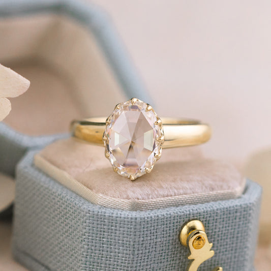 2.58ct Oval Rose Cut Lab Diamond Ring – Camille
