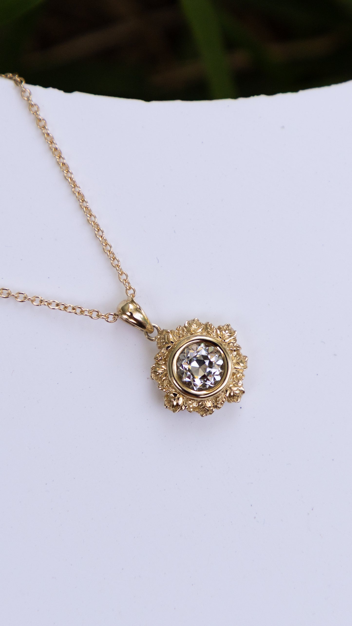 1.22ct Old European Cut Lab Diamond Pendant - Rosette