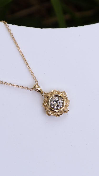 1.22ct Old European Cut Lab Diamond Pendant - Rosette