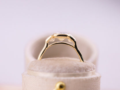 1.97ct Radiant cut three stone engagement ring