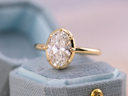 2.04ct Oval Lab Diamond Collet Ring – Clara