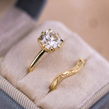 2.76ct Old Mine Cut Lab Diamond Bridal Set – Libby
