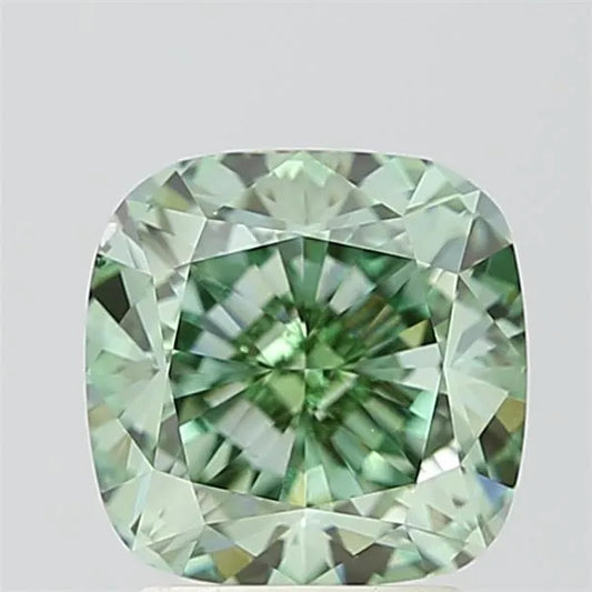 3.00ct Cushion modified Lab Grown Diamond (Colour Fancy Vivid Green, Clarity VS2, IGI Certified)