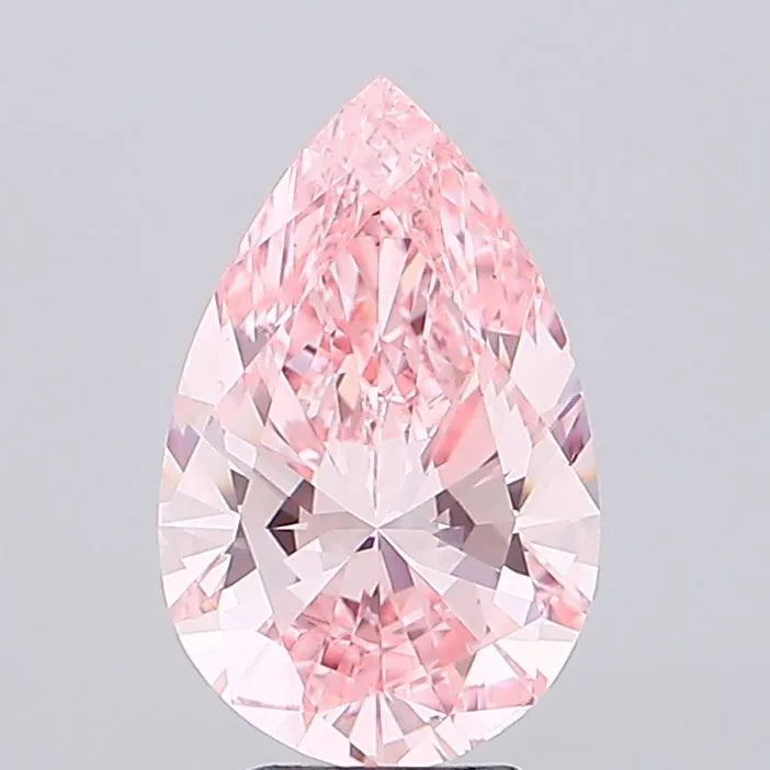 3.00ct Pear Lab Grown Diamond (Colour Fancy Vivid Pink, Clarity VS2, IGI Certified)