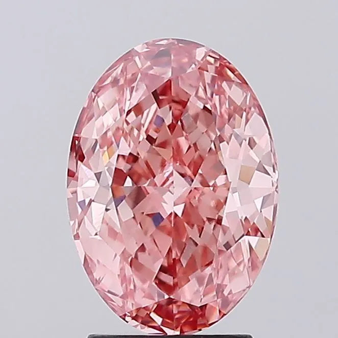 3.01ct Oval Lab Grown Diamond (Colour Fancy Vivid Pink, Clarity VVS2, IGI Certified)