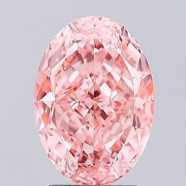 3.01ct Oval Lab Grown Diamond (Colour Fancy Vivid Pink, Clarity VVS2, IGI Certified)