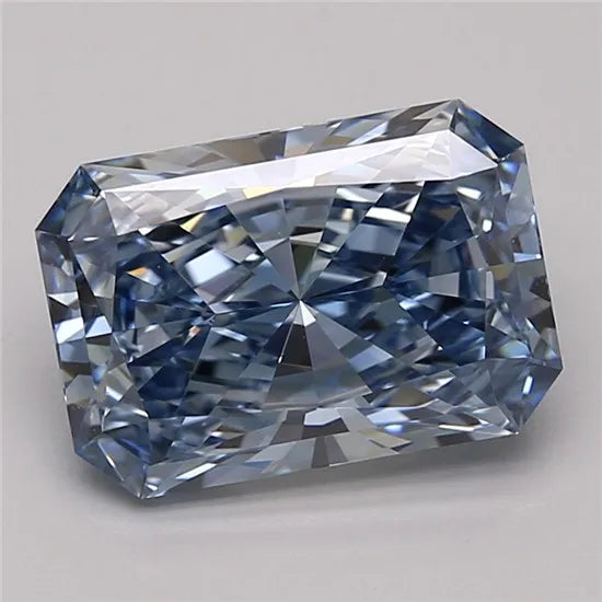 3.01ct Radiant Lab Grown Diamond (Colour Fancy Vivid Blue, Clarity VVS2, Cut EX, IGI Certified)