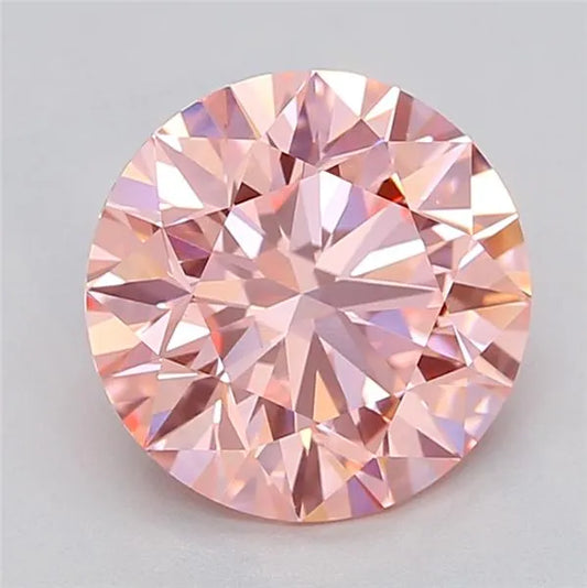 3.01ct Round Lab Grown Diamond (Colour Fancy Vivid Pink, Clarity VS1, Cut ID, IGI Certified)