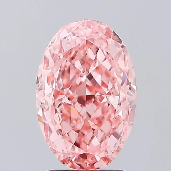 3.02ct Oval Lab Grown Diamond (Colour Fancy Vivid Pink, Clarity VS1, IGI Certified)