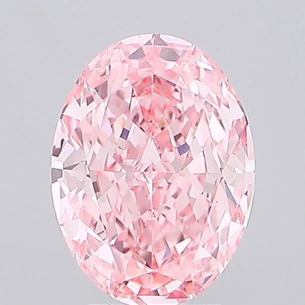 3.02ct Oval Lab Grown Diamond (Colour Fancy Vivid Pink, Clarity VVS2, IGI Certified)