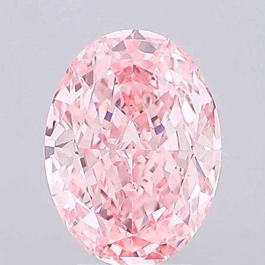 3.02ct Oval Lab Grown Diamond (Colour Fancy Vivid Pink, Clarity VVS2, IGI Certified)
