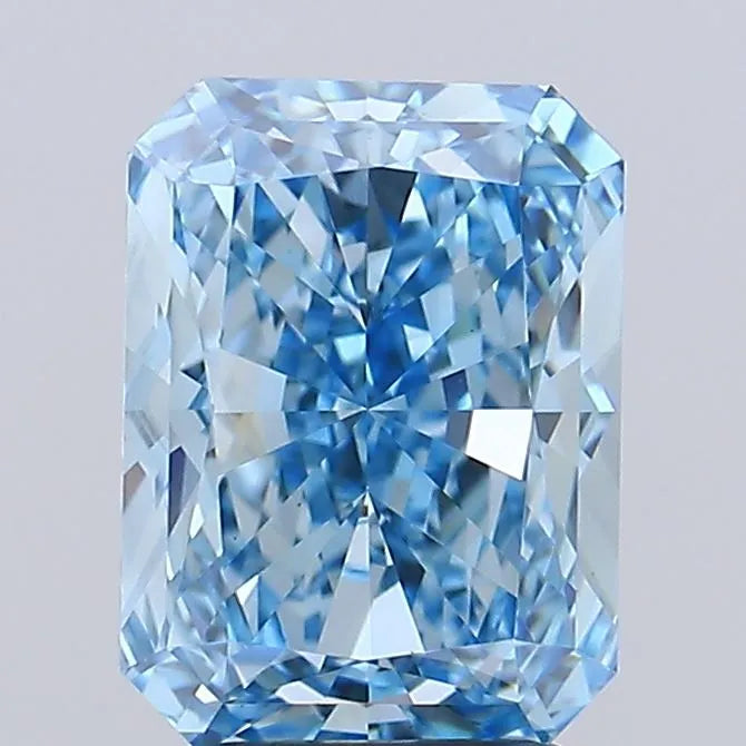 3.08ct Radiant Lab Grown Diamond (Colour Fancy Vivid Blue, Clarity VS1, IGI Certified)