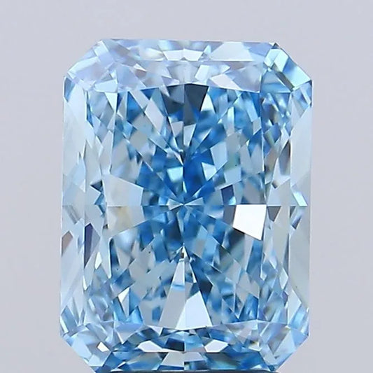3.08ct Radiant Lab Grown Diamond (Colour Fancy Vivid Blue, Clarity VS1, IGI Certified)