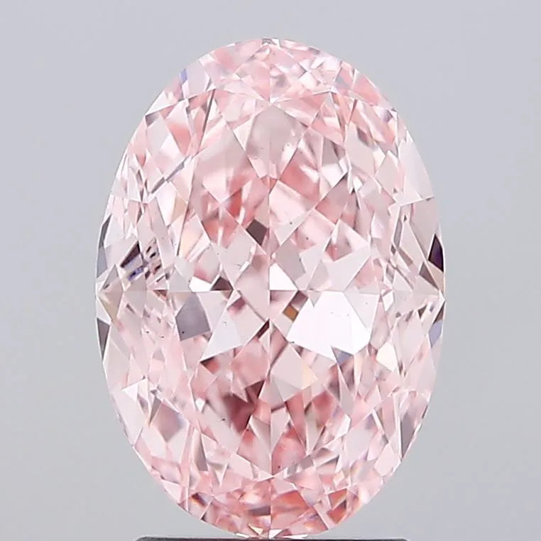 3.15ct Oval Lab Grown Diamond (Colour Fancy Vivid Pink, Clarity VS1, IGI Certified)