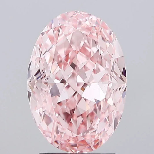 3.15ct Oval Lab Grown Diamond (Colour Fancy Vivid Pink, Clarity VS1, IGI Certified)