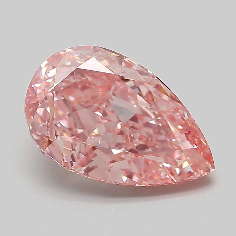 3.15ct Pear Lab Grown Diamond (Colour Fancy Vivid Pink, Clarity VS1, IGI Certified)