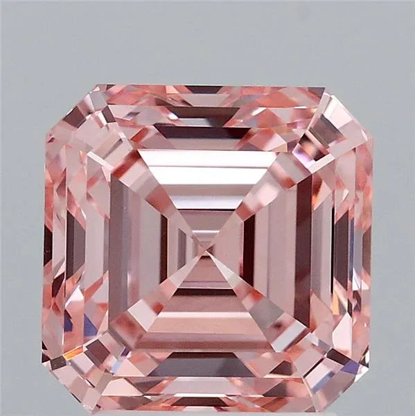 3.21ct Square emerald Lab Grown Diamond (Colour Fancy Vivid Pink, Clarity VS1, IGI Certified)