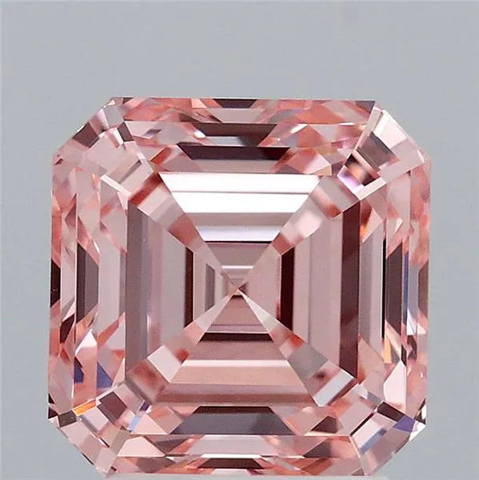 3.21ct Square emerald Lab Grown Diamond (Colour Fancy Vivid Pink, Clarity VS1, IGI Certified)