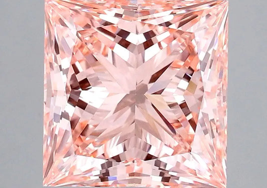 3.50ct Princess Lab Grown Diamond (Colour Fancy Vivid Pink, Clarity VVS2, IGI Certified)