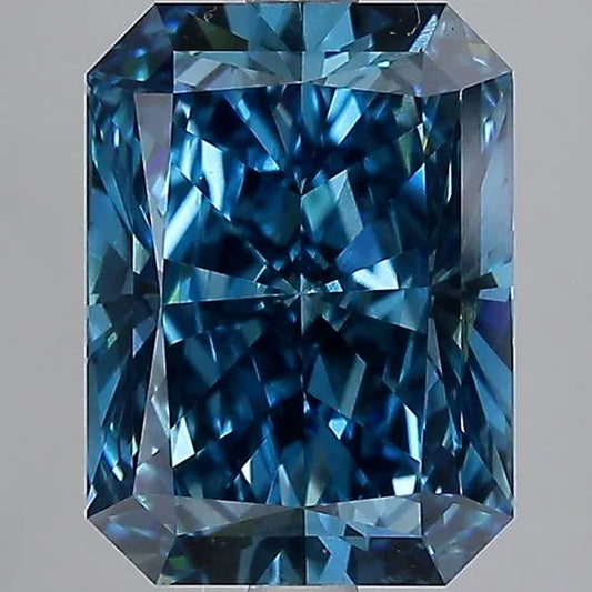 3.52ct Radiant Lab Grown Diamond (Colour Fancy Vivid Blue, Clarity SI1, IGI Certified)