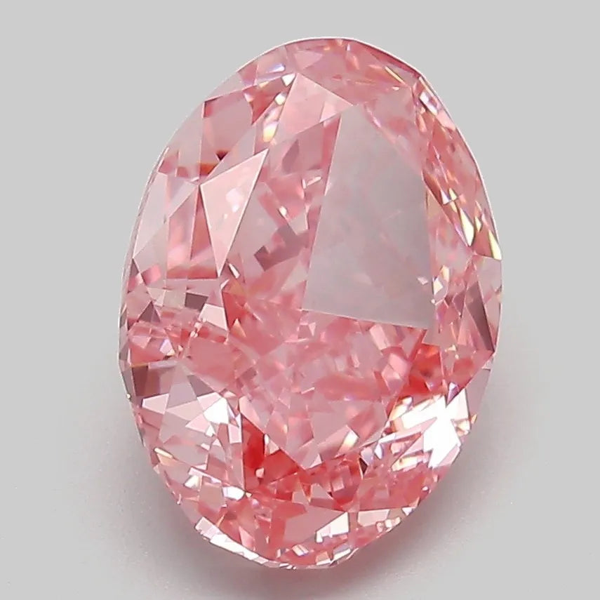 3.55ct Oval Lab Grown Diamond (Colour Fancy Vivid Pink, Clarity VVS2, IGI Certified)