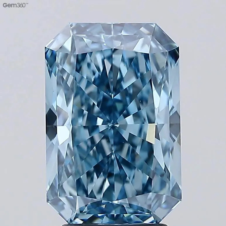 3.66ct Radiant Lab Grown Diamond (Colour Fancy Vivid Blue, Clarity VVS2, IGI Certified)