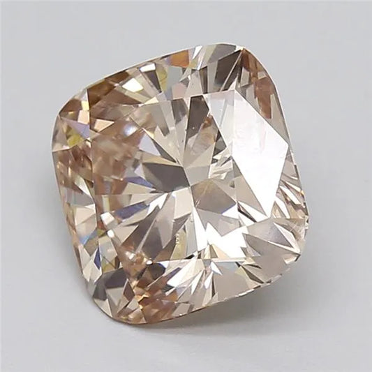 3.77ct Cushion modified Lab Grown Diamond (Colour Fancy Light Brown, Clarity VS2, IGI Certified)