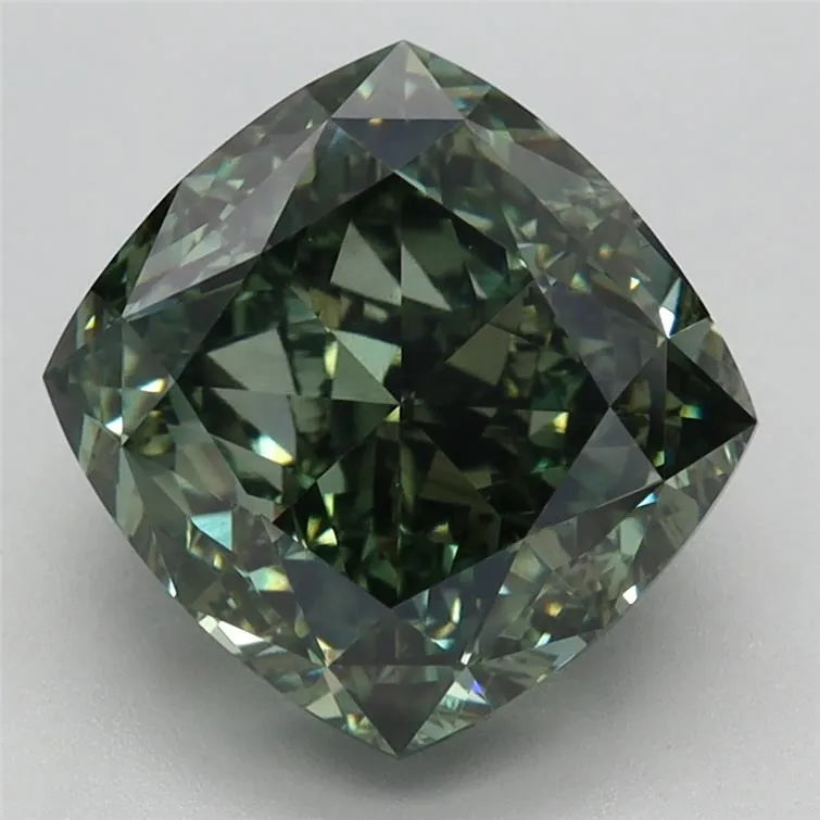 3.87ct Cushion modified Lab Grown Diamond (Colour Fancy Intense Green, Clarity VS1, IGI Certified)