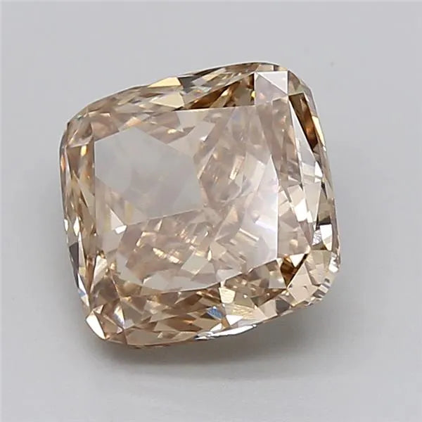 3.93ct Cushion modified Lab Grown Diamond (Colour Fancy Light Brown, Clarity VS1, IGI Certified)