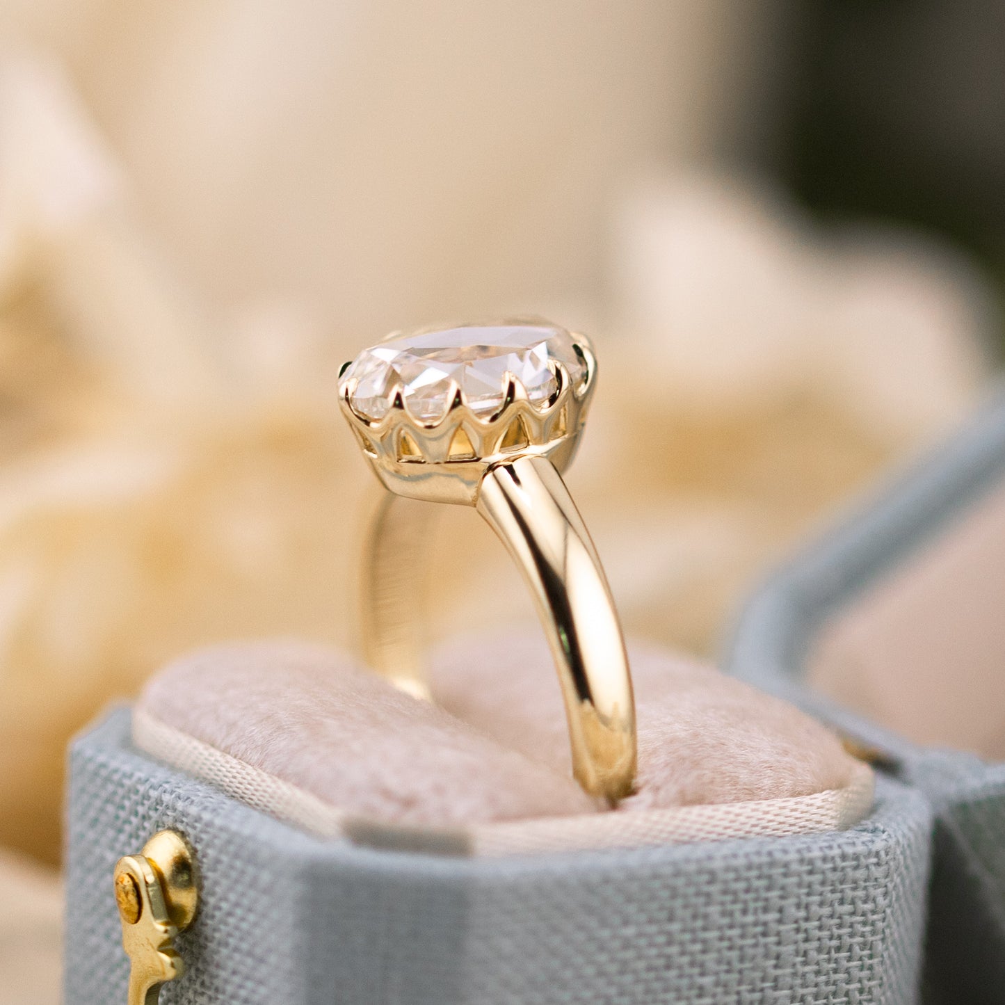 2.58ct Oval Rose Cut Lab Diamond Ring – Camille