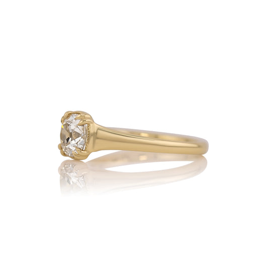 1.41ct Old Mine Cut Natural Champagne Diamond Solitaire Engagement Ring – Alice
