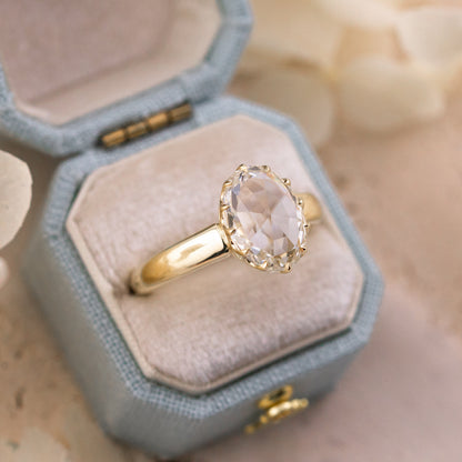2.58ct Oval Rose Cut Lab Diamond Ring – Camille