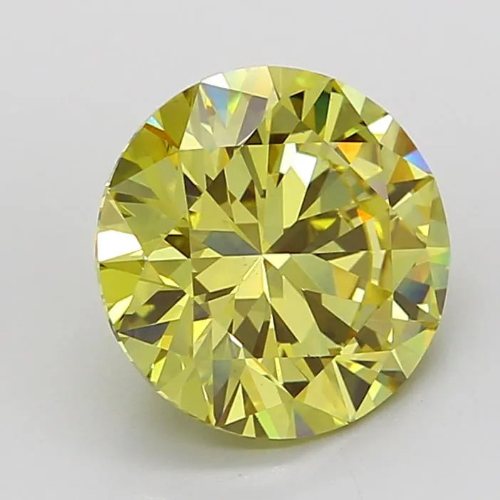 4.00ct Round Lab Grown Diamond (Colour Fancy Intense Yellow, Clarity VS2, Cut EX, IGI Certified)
