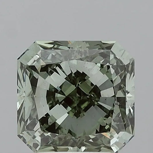 4.00ct Square radiant Lab Grown Diamond (Colour Fancy Vivid Green, Clarity VS2, IGI Certified)