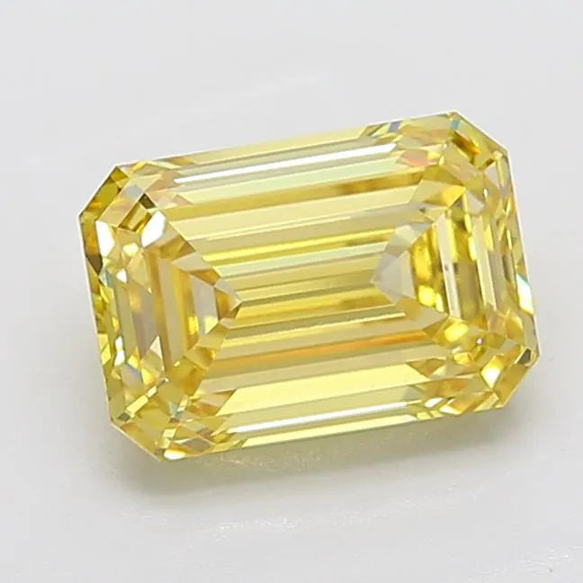 4.02ct Emerald Lab Grown Diamond (Colour Fancy Intense Yellow, Clarity VVS2, IGI Certified)