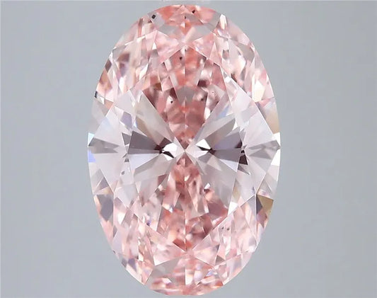4.05ct Oval Lab Grown Diamond (Colour Fancy Vivid Pink, Clarity VS2, IGI Certified)