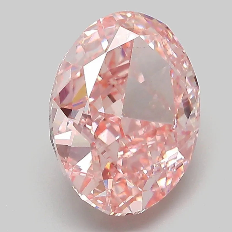 4.06ct Oval Lab Grown Diamond (Colour Fancy Vivid Pink, Clarity VS2, IGI Certified)