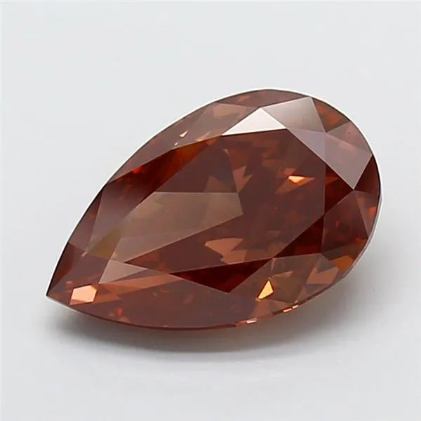 4.06ct Pear Lab Grown Diamond (Colour Fancy Deep Pink Brown, Clarity VVS2, IGI Certified)