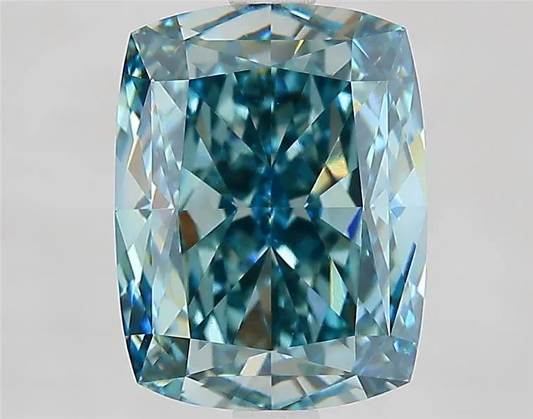 4.09ct Cushion modified Lab Grown Diamond (Colour Fancy Intense Green Blue, Clarity VVS2, IGI Certified)