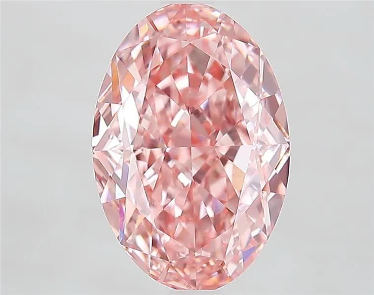 4.32ct Oval Lab Grown Diamond (Colour Fancy Vivid Pink, Clarity VVS2, IGI Certified)