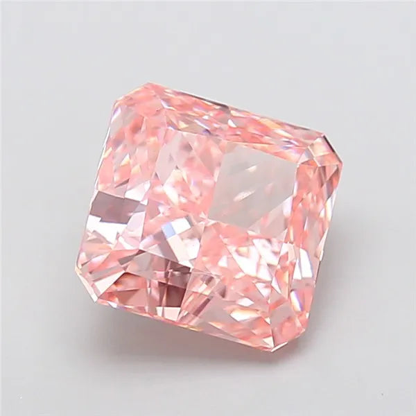 4.40ct Square radiant Lab Grown Diamond (Colour Fancy Vivid Pink, Clarity VVS2, IGI Certified)