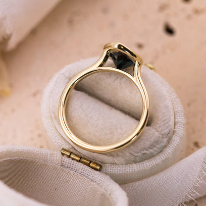 2.20ct Sapphire pear engagement ring bezel set