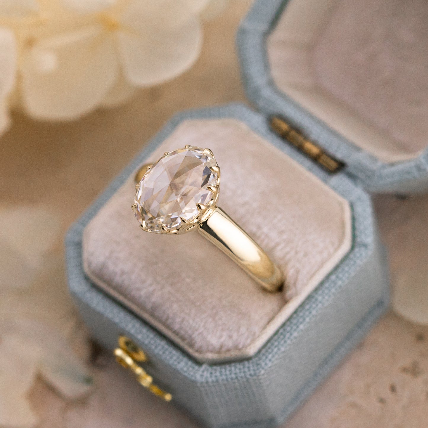 2.58ct Oval Rose Cut Lab Diamond Ring – Camille