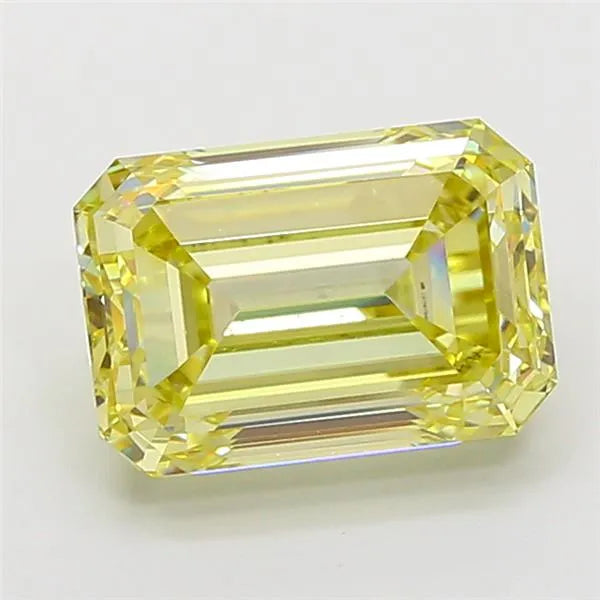 5.00ct Emerald Lab Grown Diamond (Colour Fancy Yellow, Clarity VS2, IGI Certified)