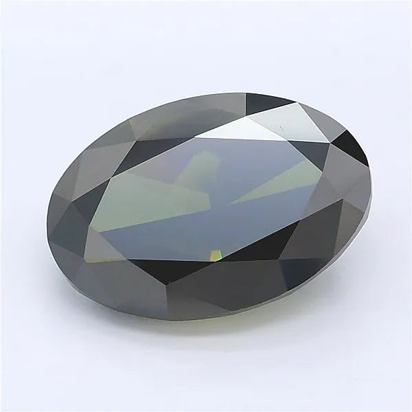 5.01ct Oval Lab Grown Diamond (Colour Fancy Dark Green, Clarity VS2, IGI Certified)