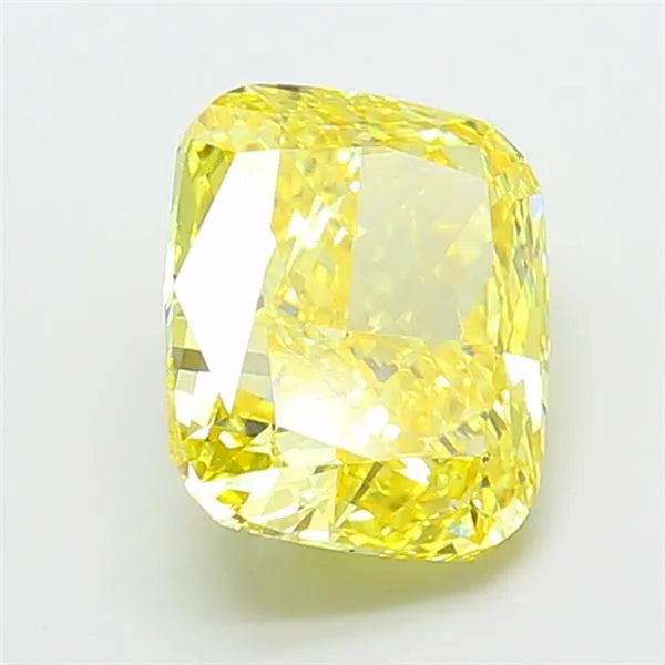 5.09ct Cushion modified Lab Grown Diamond (Colour Fancy Vivid Yellow, Clarity VS1, IGI Certified)