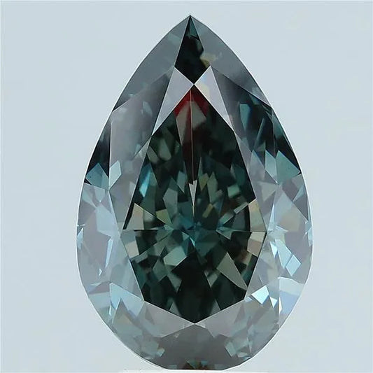5.16ct Pear Lab Grown Diamond (Colour Fancy Deep Green, Clarity VS1, IGI Certified)